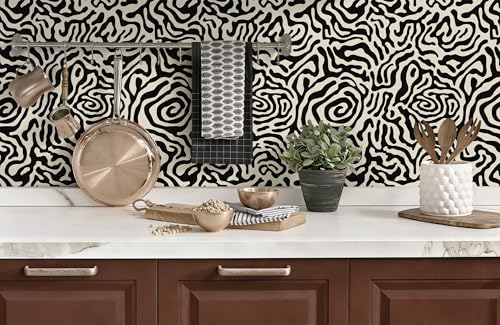 Abstract Geometric Stripes Peel and Stick Wallpaper