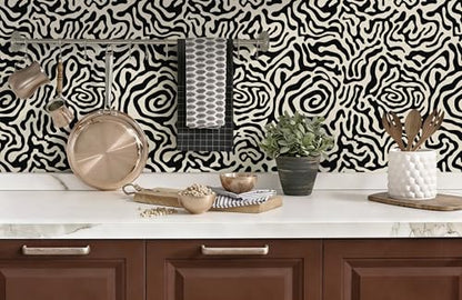 Abstract Geometric Stripes Peel and Stick Wallpaper