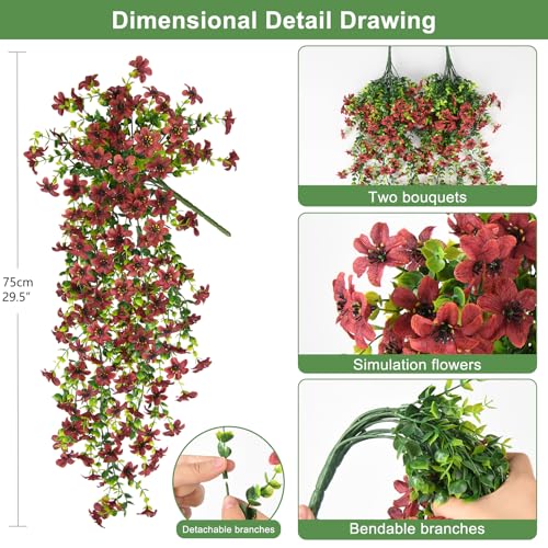 Artificial Fake Hanging Flowers Plants for Outdoor Summer Decoration