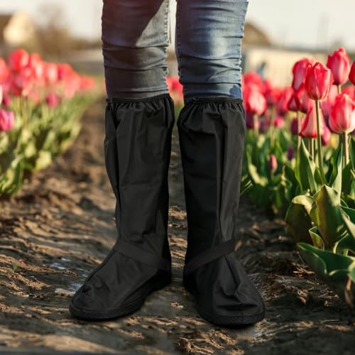 Black Waterproof Rain Boot Shoe Covers