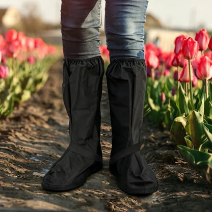 Black Waterproof Rain Boot Shoe Covers