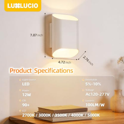 White Up & Down Indoor Outdoor LED Wall Sconce (White / 2 pack)