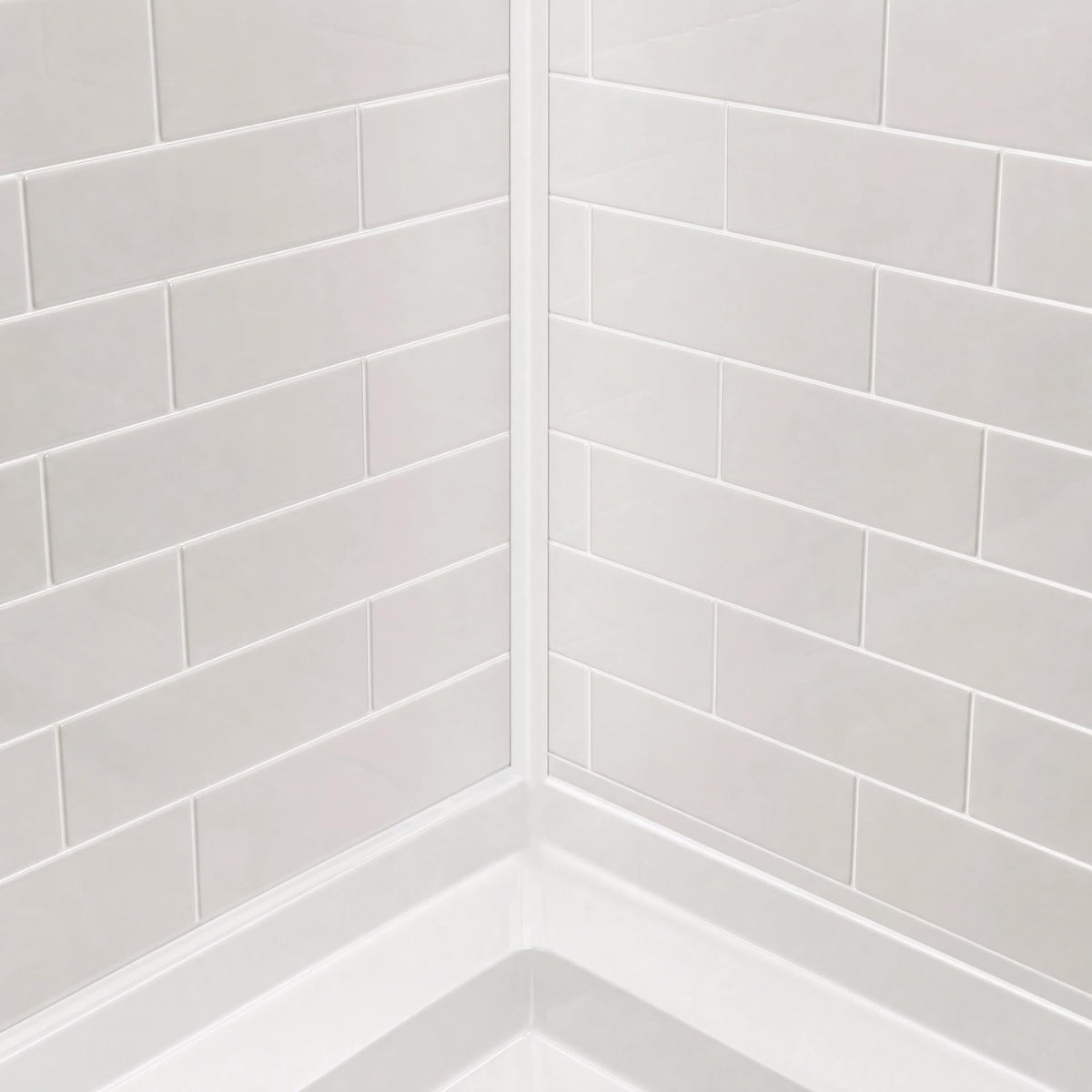 3 Piece SMC Shower Wall Panels (Glossy White / 60"W × 36"D × 96"H)