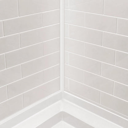 3 Piece SMC Shower Wall Panels (Glossy White / 60"W × 36"D × 96"H)