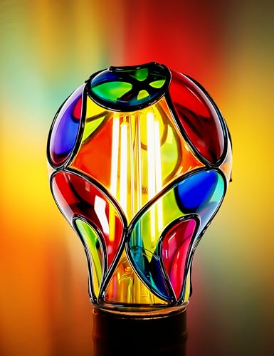 Stained Glass Light Bulb (Pink Tone Color)