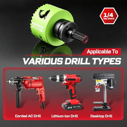 2-1/8 Inch(54mm) Hole Saw, 2PCS HSS Bi-Metal Hole Saw Kit with Shark Tooth Hole Cutter for Wood,Drywall, PVC Boards and Thin Metal (2 PCS 2-1/8")