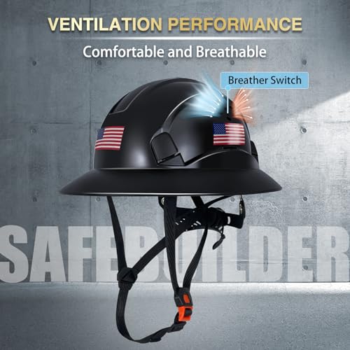 ANSI Type II Full Brim Hard Hats Safety Helmet Vented Top and Sides