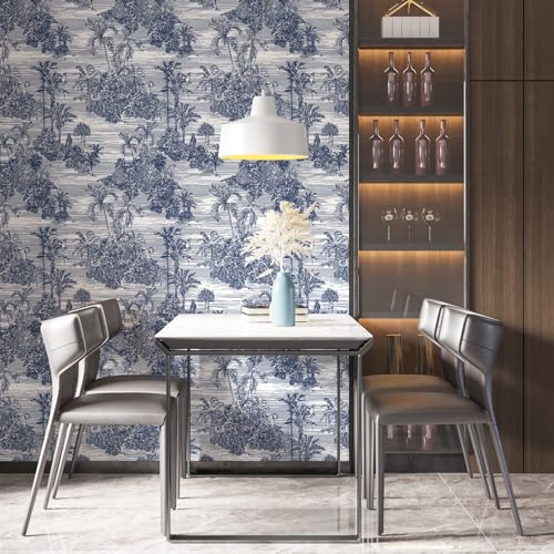 Jungle Peel and Stick Wallpaper Contact Paper Tropical Palm & Tiger Vintage Wallpaper Self Adhesive Removable Decor for Bedroom Cabinet Vinyl Wall Paper