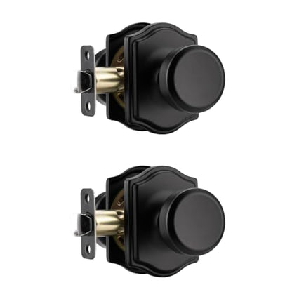 Black Door Knobs with Camelot Trim