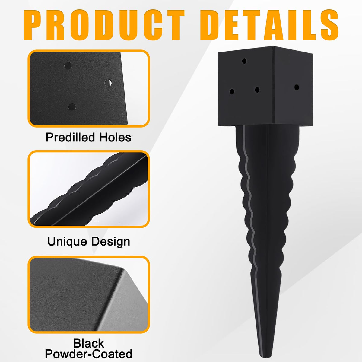 4 Set 4"x 4" Fence Post Anchor Ground Spike 16"