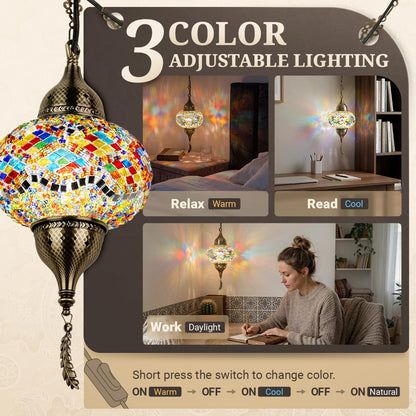 Turkish Moroccan Mosaic Pendant Light (Multicolor1)
