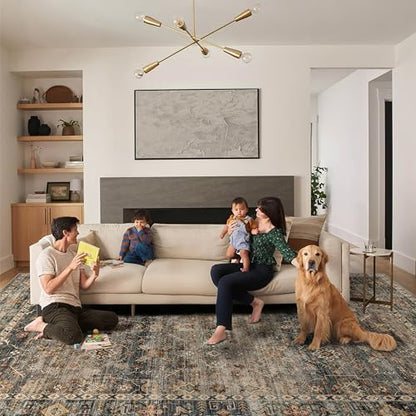 Washable Area Rug 8×10 for Living Room (Camel / 8' x 10' (Rectangular))
