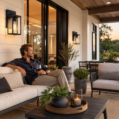 Classic Outdoor Wall Sconce with Clear Glass Shade