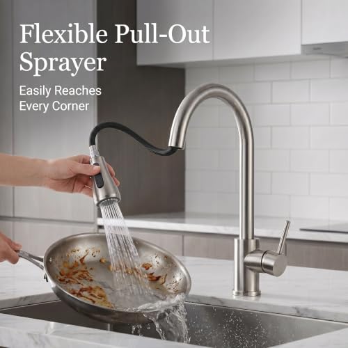 Kitchen Faucets with Soap Dispenser (Silver)