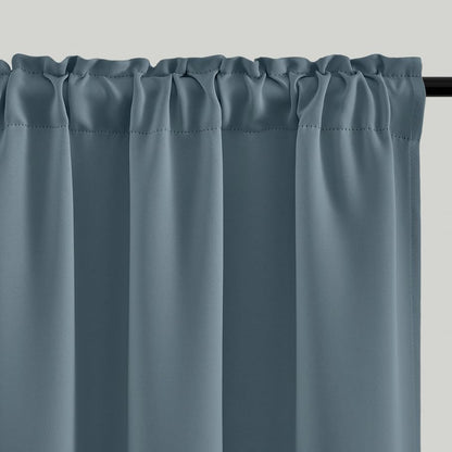 4 Panels Rod Pocket Blackout Window Curtains for Bedroom