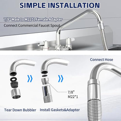 Commercial Pre Rinse Kitchen Sink Sprayer Hose