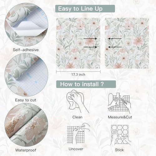 Wallpaper Peel and Stick Wallpaper Wall Paper Waterproof Slef Adhesive Removable Contact Paper