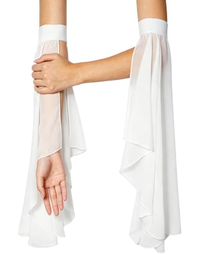 Detachable Chiffon Sleeves Medieval Sheer Flowy Arm Sleeves