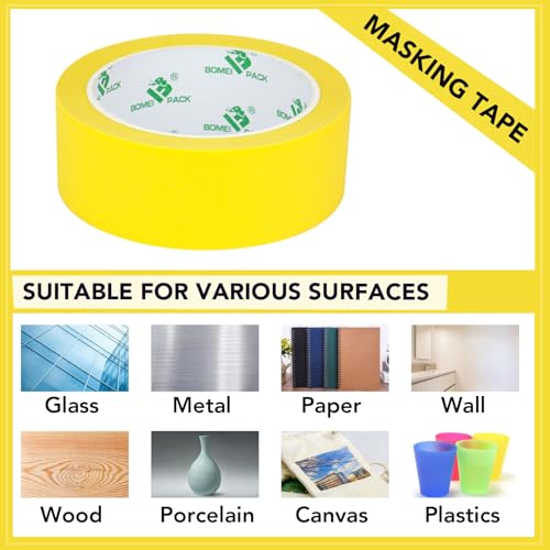 1.5 Inch Wide Masking Tape (Yellow)