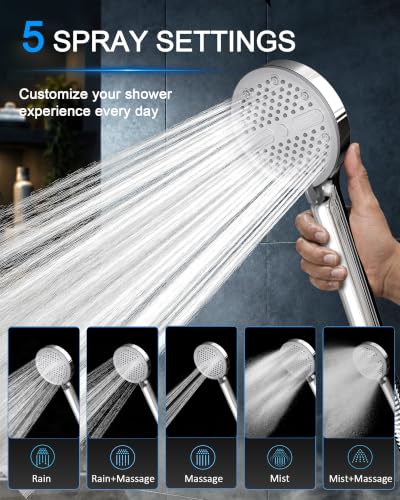 High Pressure Shower Head with Handheld (Chrome)