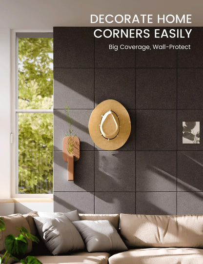Felt Bulletin Board & Cork Board Alternative 48'' x 36'' (Charcoal Gray-1 / Solid tile 12-pack)