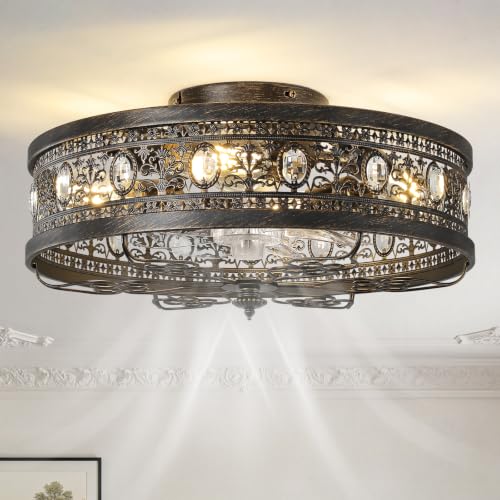 Vintage farmhouse fandelier ceiling fan with light