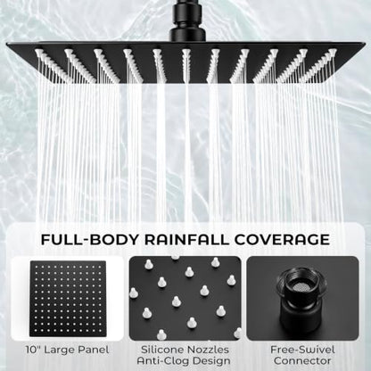 10 Inch Rainfall Shower Head with Handheld Combo