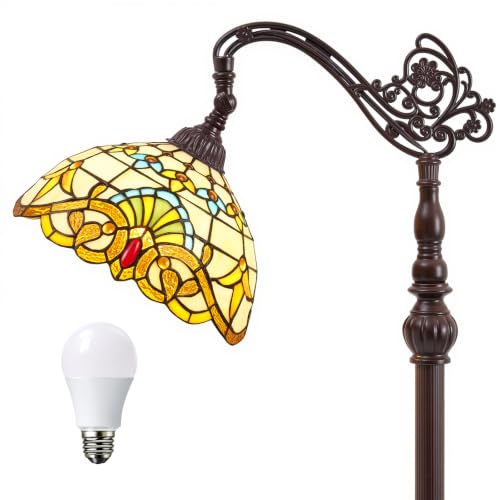 Tiffany Style Stained Glass Arc Floor Lamp
