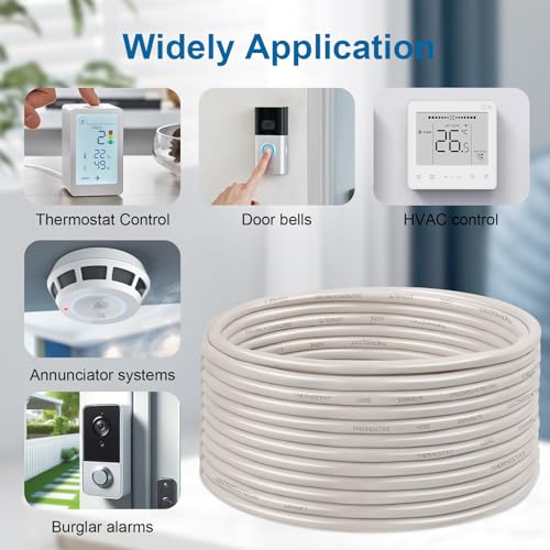 18 5 Thermostat Wire 30FT (white-18/5 / 30FT)