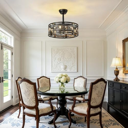 Caged Ceiling Fan with Light