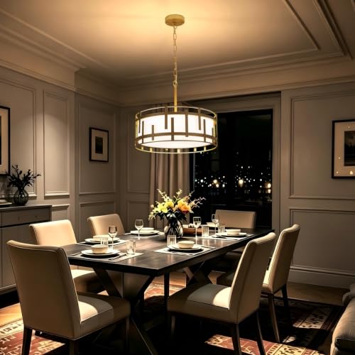 17.7" Drum Chandelier for Dining Room