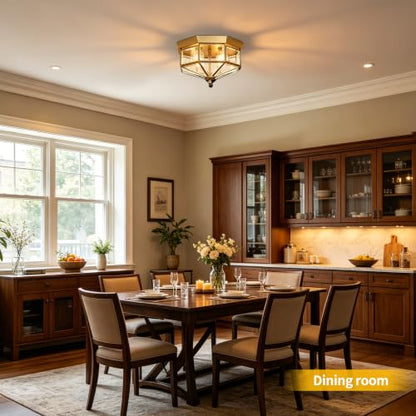 Farmhouse Style Square Flush Mount Ceiling Light
