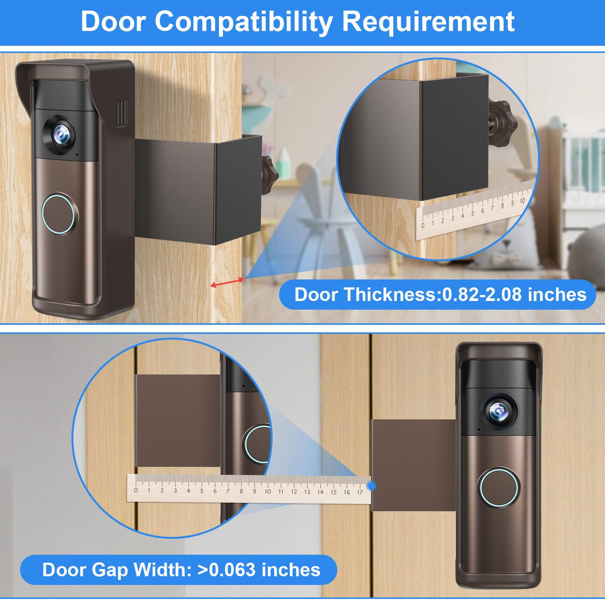 Anti Theft Doorbell Mount Compatible with Ring Newest 2026 Battery Doorbell (Brown)