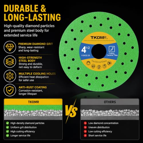 4-1/2 inch Tile Cutter Diamond Saw Blade for Angle Grinder,Diamond Blade,Individually Packaged Diamond Cutting Wheels, Perfect for Miter saws, Tile Cutters, and Lapidary Tools