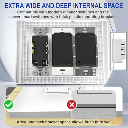 2 Gang Midsize Screwless Switch Plate (2 Gang)