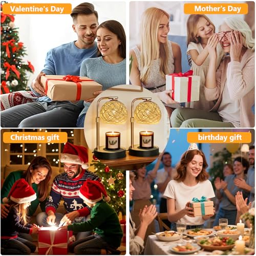 2 Pack Smart Timer Wax Warmer Lamp (2700K/adjust brightness)