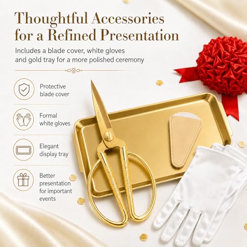 Grand Opening Ribbon Cutting Kit with Gold Stainless Steel Scissors