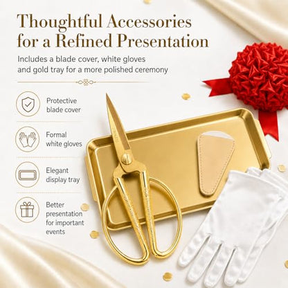 Grand Opening Ribbon Cutting Kit with Gold Stainless Steel Scissors