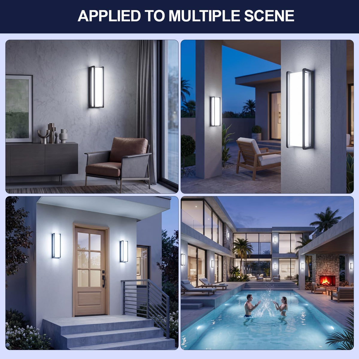 50W LED Outdoor Wall Light (1/50w/6000k/Black)