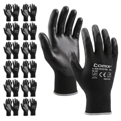 PU Coated Work Gloves for Men & Women (Large)