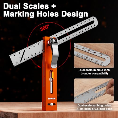 T Bevel Angle Finder Sliding Gauge with Metal Extension Arm