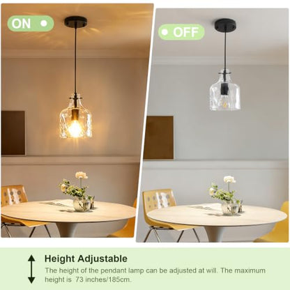 Industrial Glass Pendant Lights for Kitchen Island