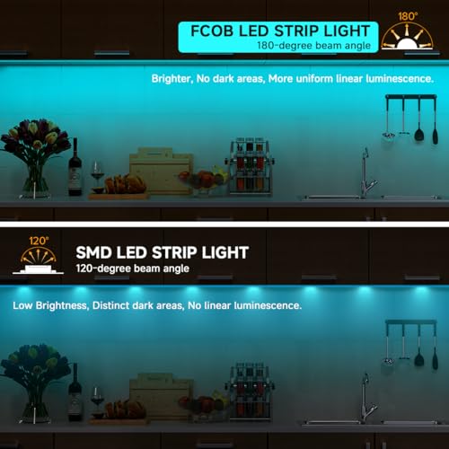 FCOB 5V USB Powered Ice Blue Color COB LED Strip Lights for TV (Ice Blue / 9.8FT)