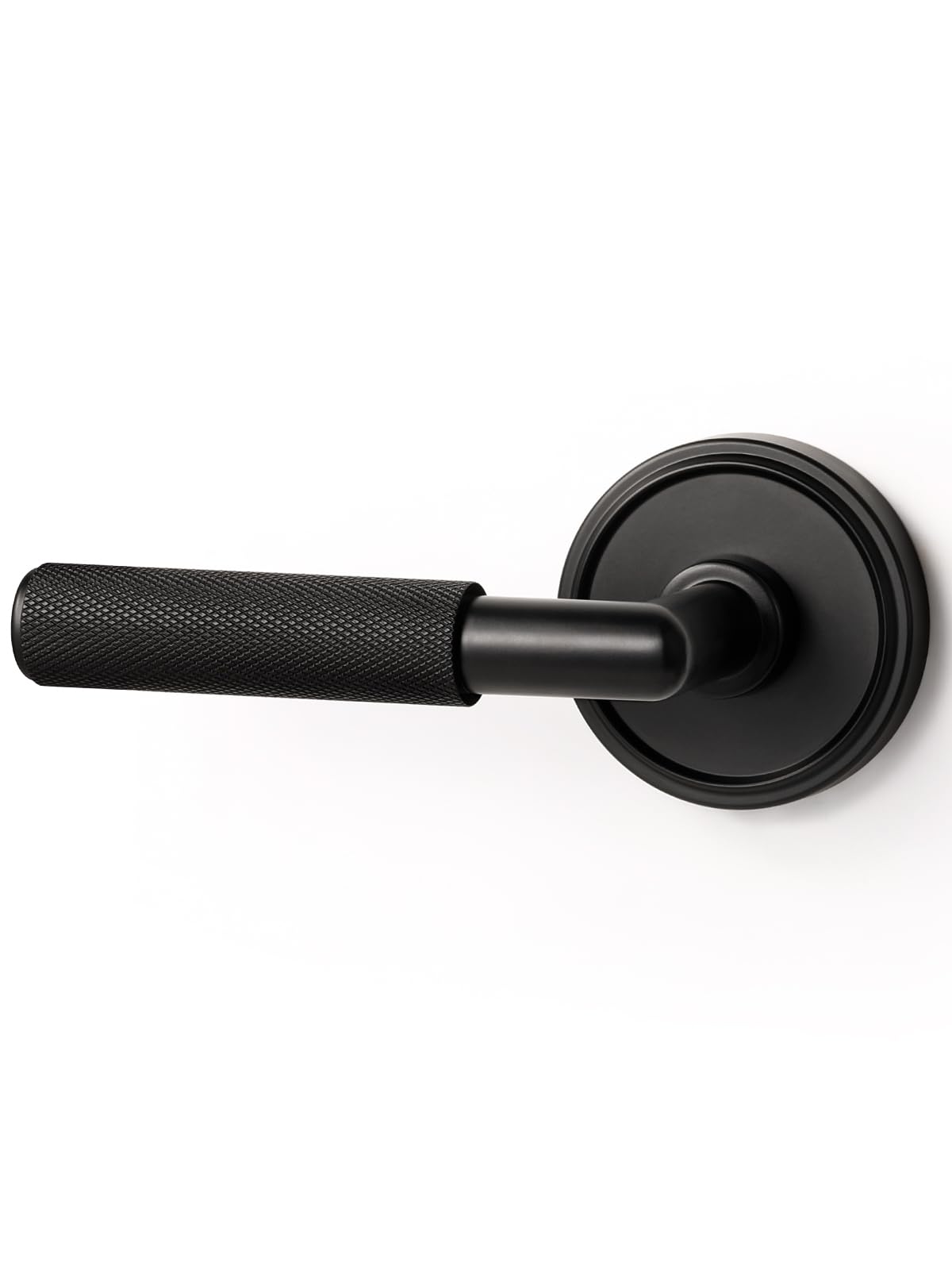 Knurled Door Lever Black Double Dummy Door Handle (Black)