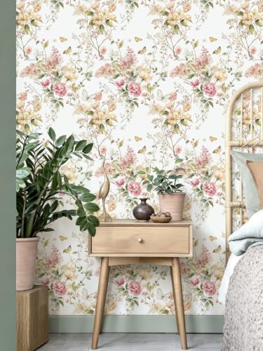 Floral Peel and Stick Wallpaper Peony Contact Paper Vintage Floral Wallpaper