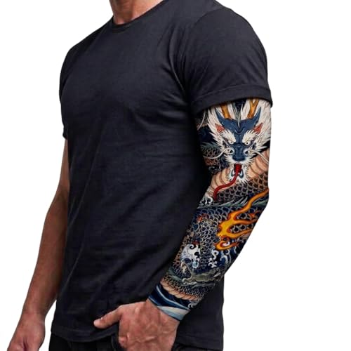 2 Pcs Tiger Dragon Crane Tattoo Arm Sleeves