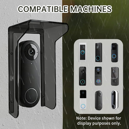Glare Sun Shade Doorbell Rain Cover (Black Transparent)