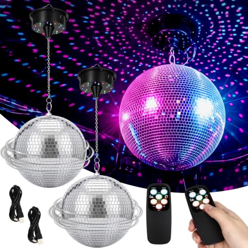 Mirror Disco Ball with Motor and Light