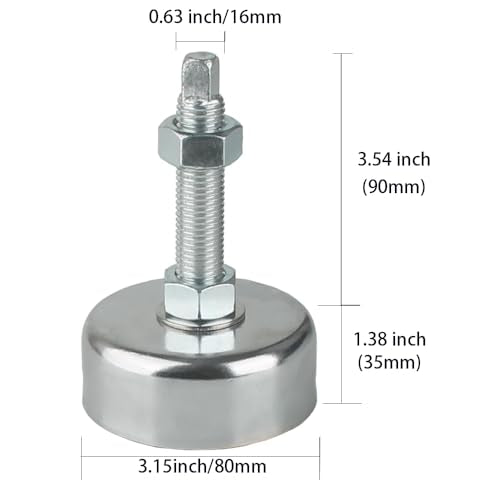 Heavy Duty 2350 Pound Carbon Steel Adjustable Leveling feet Suitable for Shelves