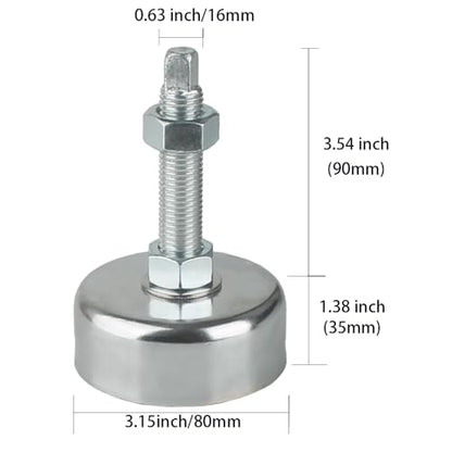 Heavy Duty 2350 Pound Carbon Steel Adjustable Leveling feet Suitable for Shelves